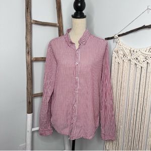 3/$20 BDG cotton striped button down shirt sz L